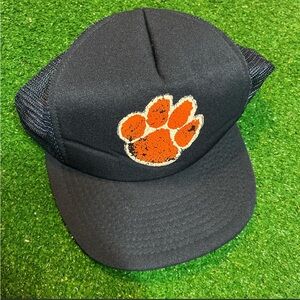 Vintage US Crownco Clemson Tigers University Mesh Trucker Print Snapback